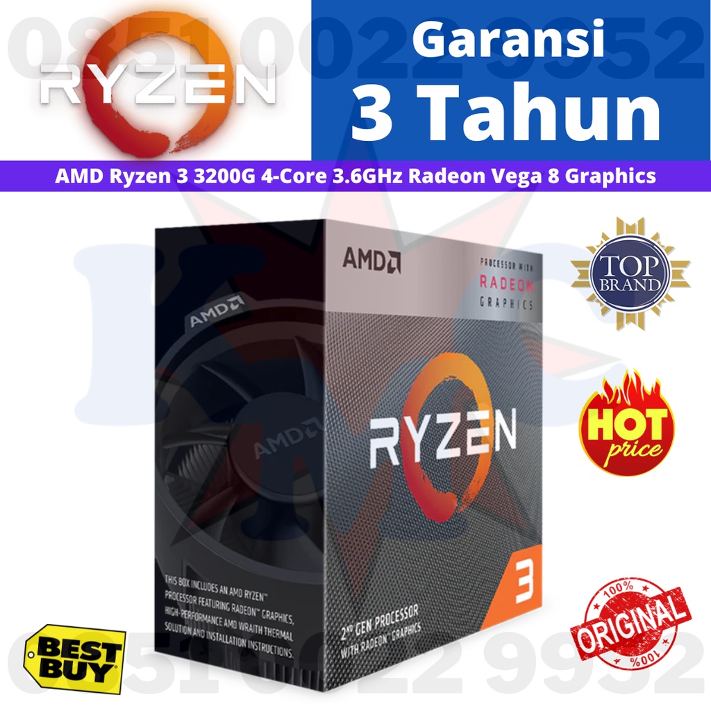 AMD RYZEN 3 3200G 3.6Ghz Up To 4.0Ghz Cache 4MB AM4 [Box] - 4 Core