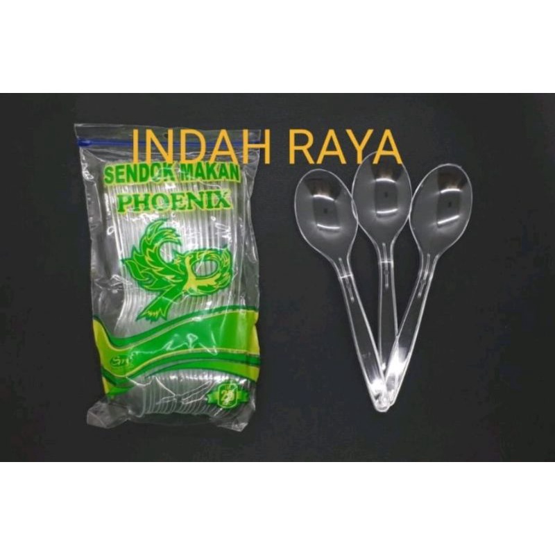 SENDOK MAKAN PANJANG PLASTIK BENING @ 25PCS/bks