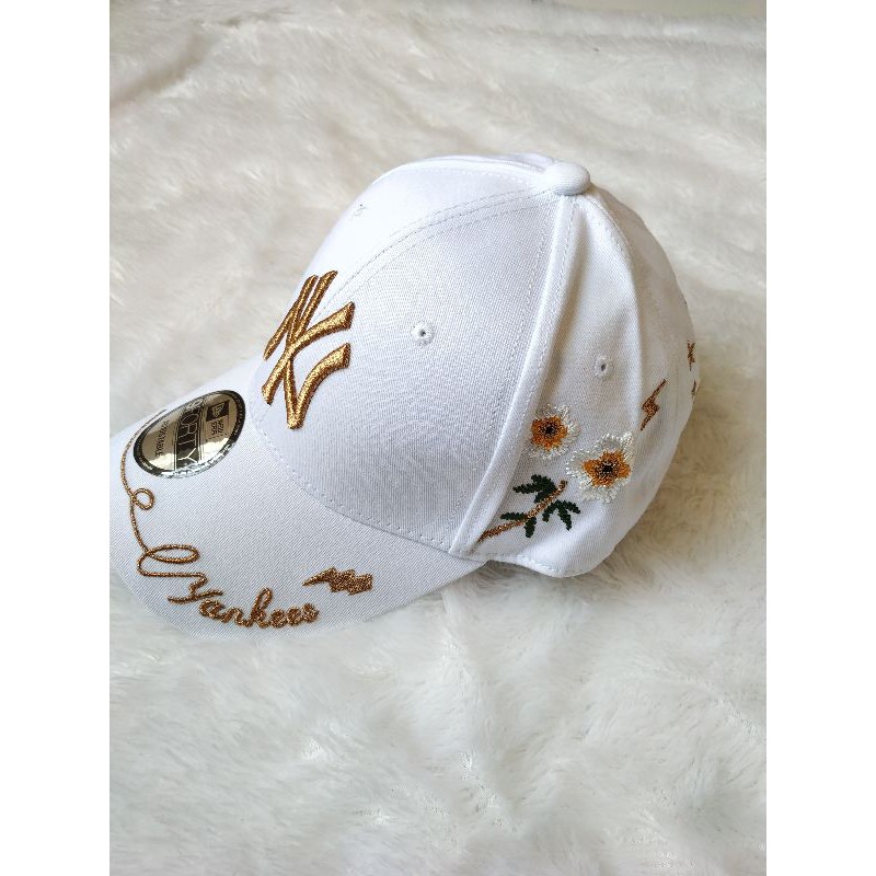 topi NY Yankees MLB Import Fashion Bordir bunga