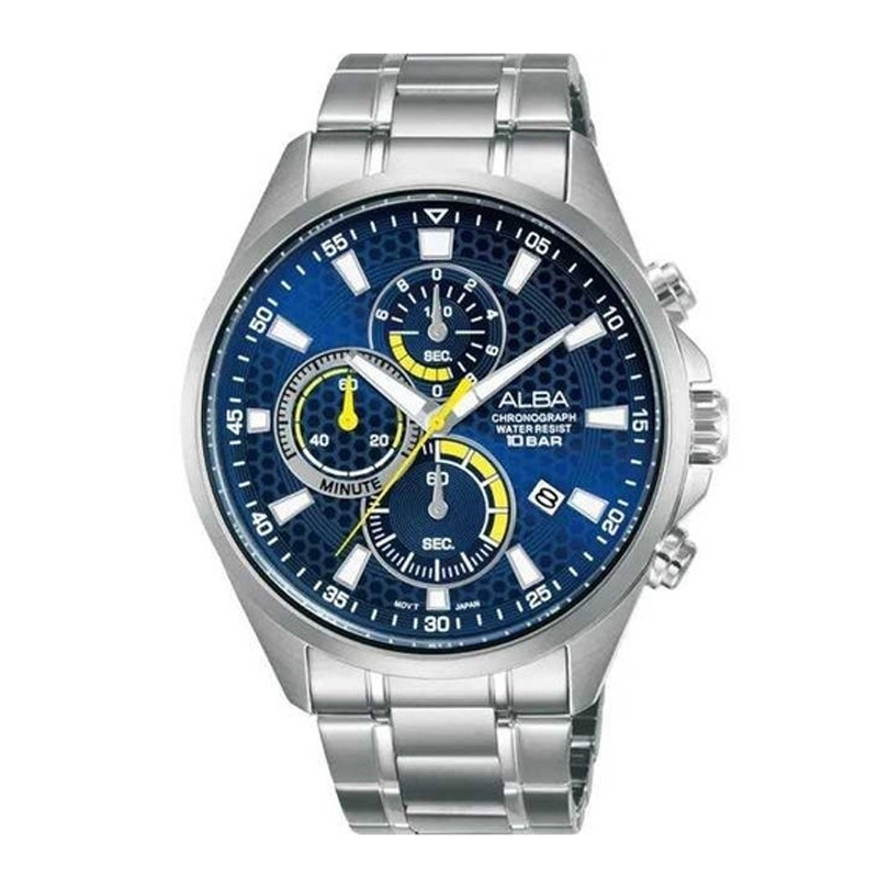 Alba AM3873X1 Silver Blue Chronograph Sport Man