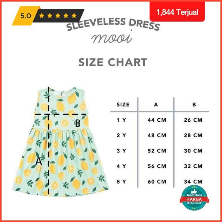 Mooi Printed Sleeveless Dress Anak Perempuan (Daisy) - 2 Years