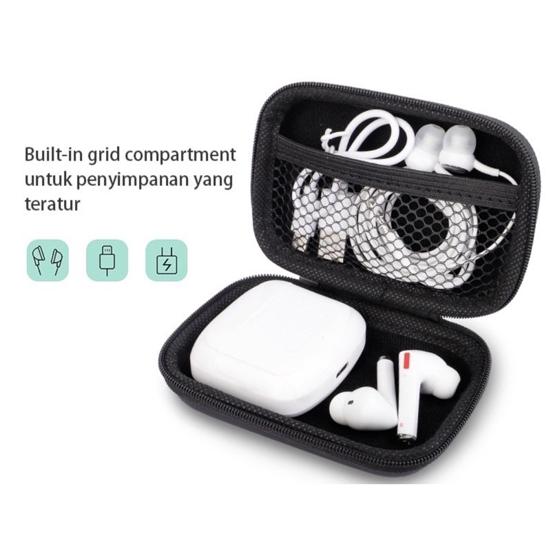 Dompet Headset Kartun/ Dompet Koin Karakter/ Dompet Kabel Charger, Earphone , Multifunctional Storage Bag Black