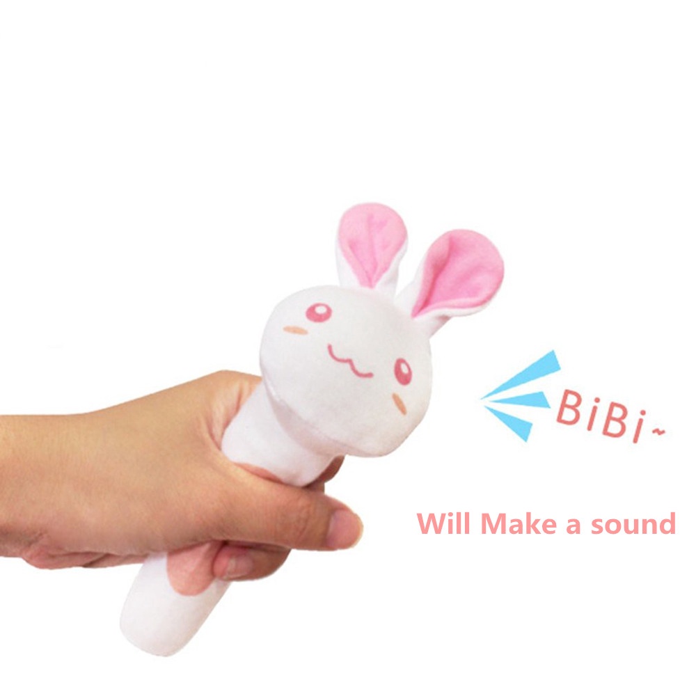 BIBI stick animal rattle 0-1 tahun bayi audio-visual pelatihan kain mainan bayi boneka tangan boneka