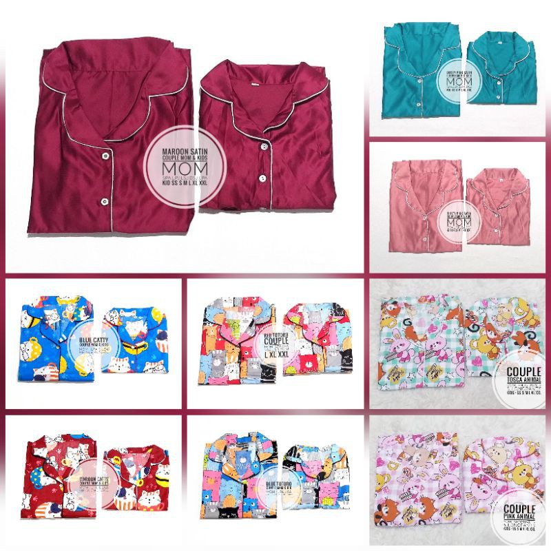 Piyama Couple Mom dan Kids / Baju Tidur ibu dan anak