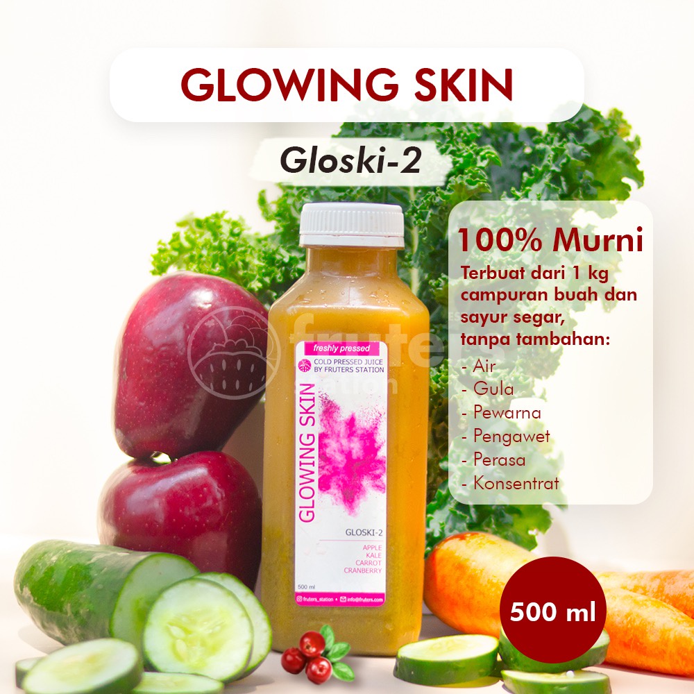 

Cold Pressed Juice 100% Murni Jus Sehat Jus Glowing Jus Langsing 500ml GLOSKI-2 Fruters Station