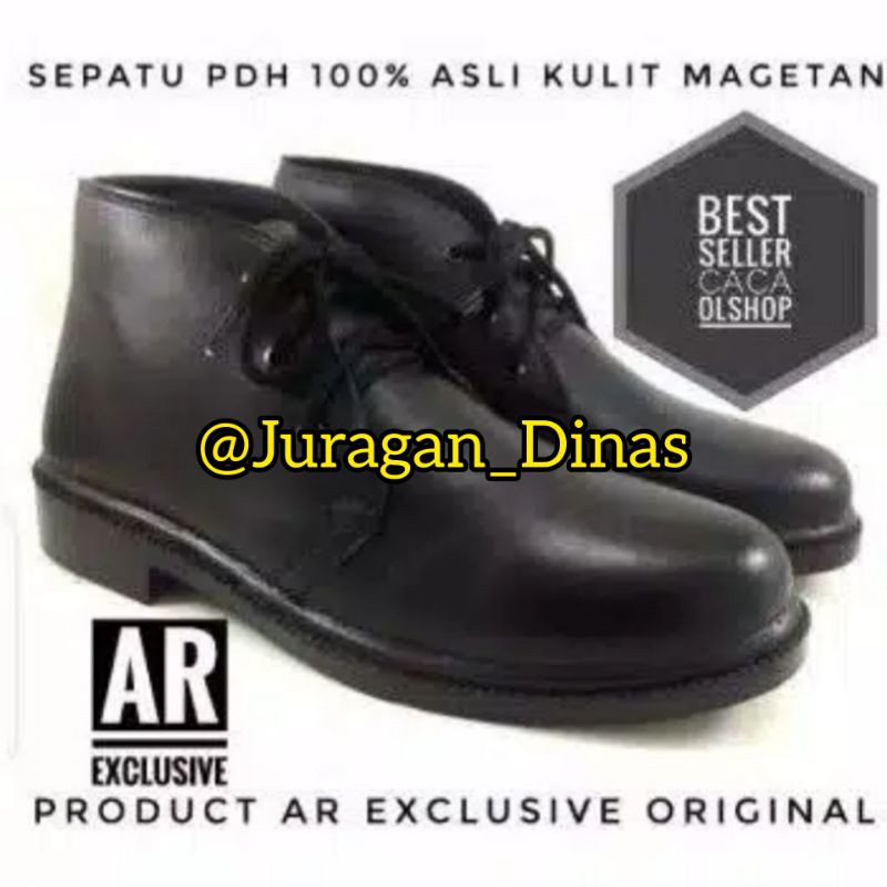 100% Asli Kulit Sepatu PDH TNI POLRI Satpam Security Paskibra Tali Hitam Dop Dove Dov AR Exclusive