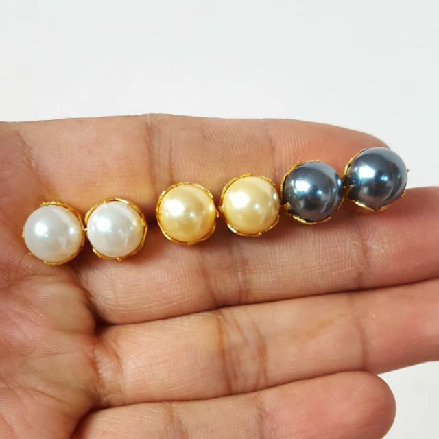 Giwang mutiara lapis emas 24k
