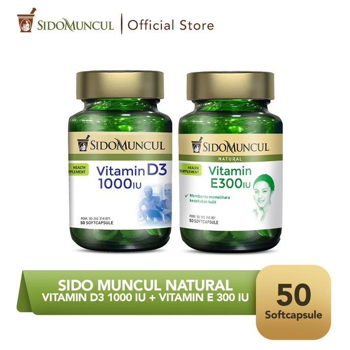 Sido Muncul Natural Vitamin D3 1000 IU + Vitamin E 300 IU SC
