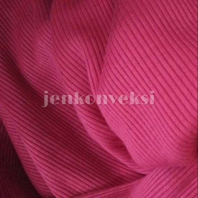 Rib Fleece Pink Fanta Kain Bahan Lengan Pinggang Jaket Sweater Celana Per KG