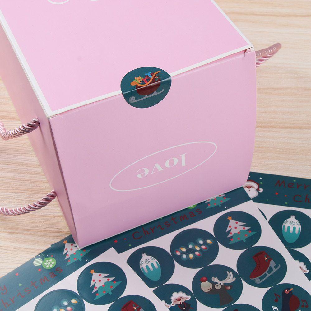 R-flower 160pcs 3CM Kemasan Sticker Decor DIY Xmas Natal Tag