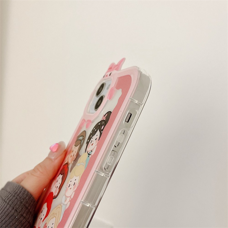 Soft Case Silikon Transparan Motif Kartun Untuk Compatible for iPhone 14 13 12 11 Pro Max X Xr Xs Max iPhone 7 8 6 6s Plus SE 2020 Cartoon Phone Case Camera Frame Protection Shockproof Silicone Soft Case Clear Case Protective Cover