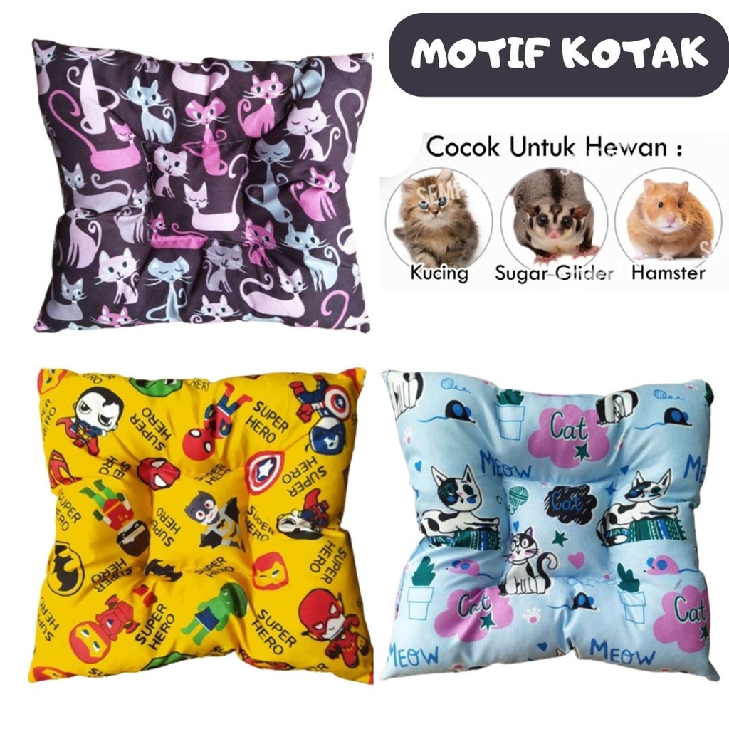 Bantal Alas Tidur Hewan Peliharaan Kucing Anjing Motif Warm Bed Tebal Empuk Mengembang FEFARM