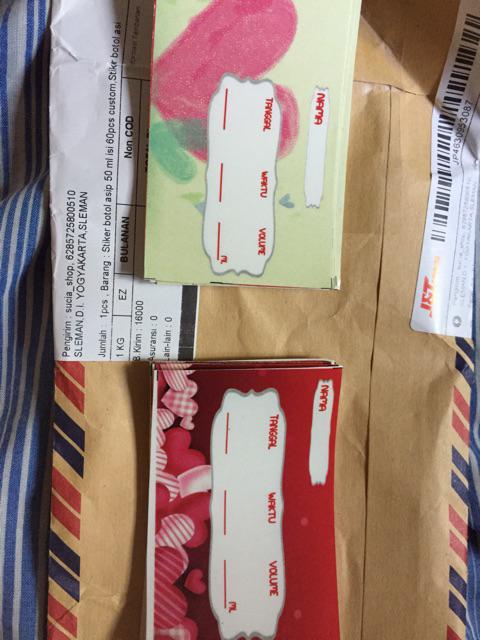 Stiker Botol Asip 50 Ml Isi 60pcs Custom