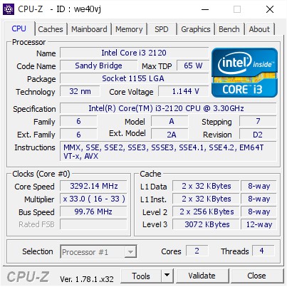 Motherboard Mainboard Mobo Samsung Intel LGA 1155 H61 OEM + Core i3 2120