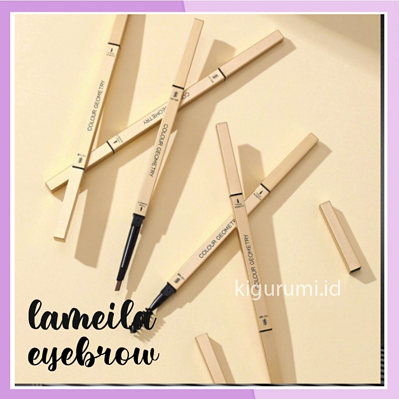 LAMEILA Gold Geometry Colors Double Heads Eyebrows Pensil Alis Membuat Alis Lebih Berwarna Eyebrow LA123