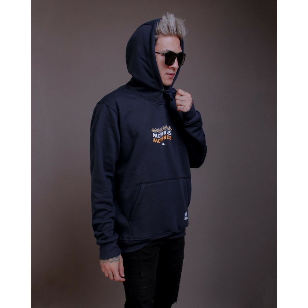 Jaket Hoodie MOTHBLESS THREE LETTERS – Navy Edition Trendy Casual  Unisex Good Brand Quality Stylish