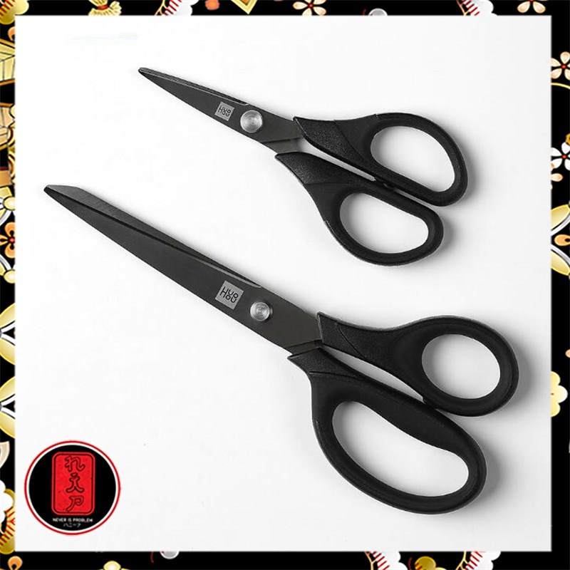 Huohou Gunting Titanium Plated Scissors Set 2 PCS - HU0030 - Black