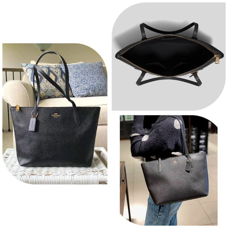 Coach tote zip black
