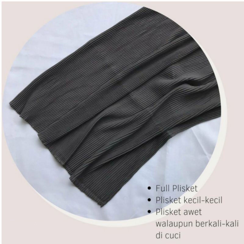 [FULL PLISKET] PASHMINA PLISKET LIDI CERUTY BABY DOLL &quot;PLEATED SHAWL&quot; TANPA LIPATAN TENGAH TERLARIS