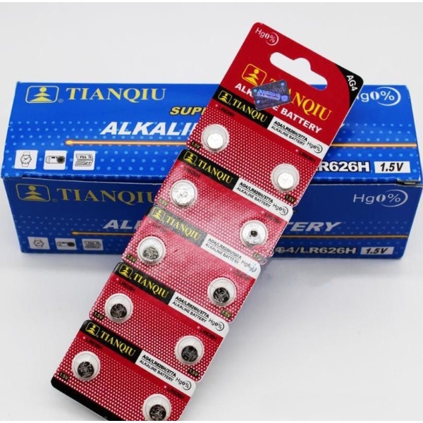 Baterai koin jam tangan Tianqiu 1.5V Alkaline AG4 / LR626H / 377A,