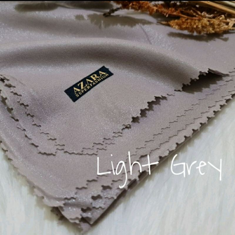 Hijab Segi Empat Azara nur sinar glamour Laser Cut kerudung hijab segiempat glowing 110 x 110-Light Grey Sinar