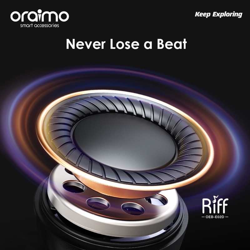 Oraimo OEB-E02D Riff TWS Bluetooth Earphone v5.0 Wireless Handsfree Headset - Garansi 1 Tahun