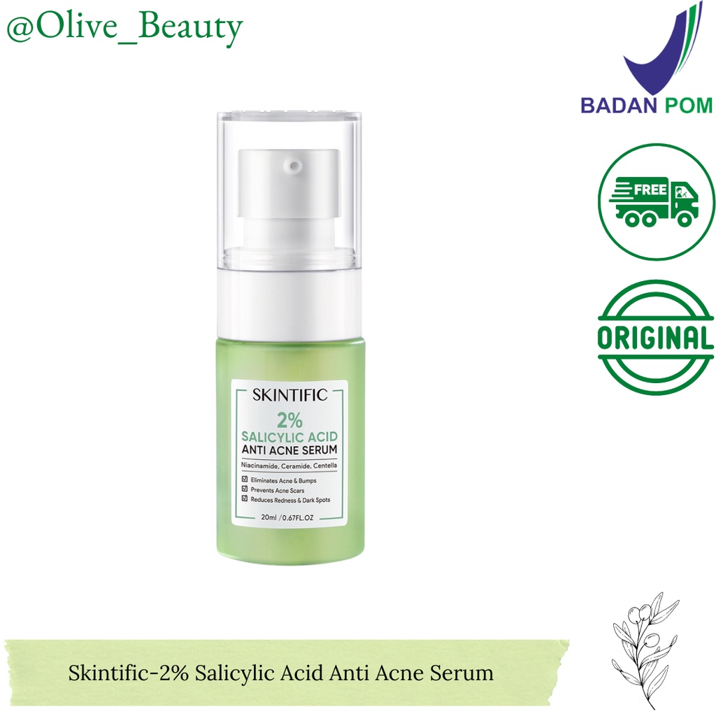 SKINTIFIC - Anti Acne Serum Acne Spot Treatment Facial Gel with 2% Salicylic Acid Brightening Face S