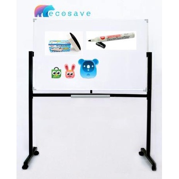 

Whiteboard Standing Double Face 90x120 cm Magnetic EcoSave + Ongkir