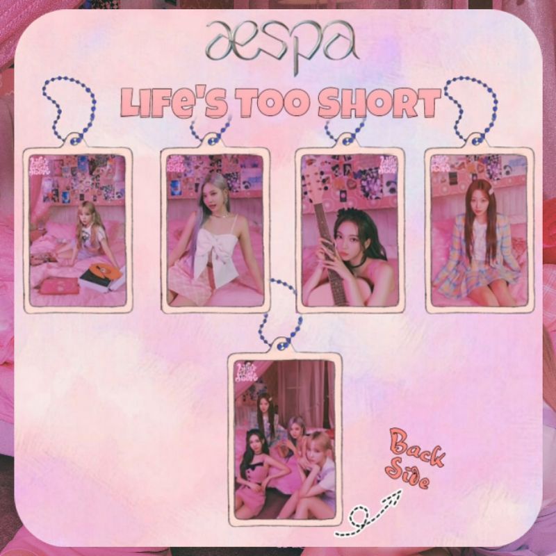 Aespa Life's Too Short Acrylic Clear Keychain Gantungan Kunci Akrilik