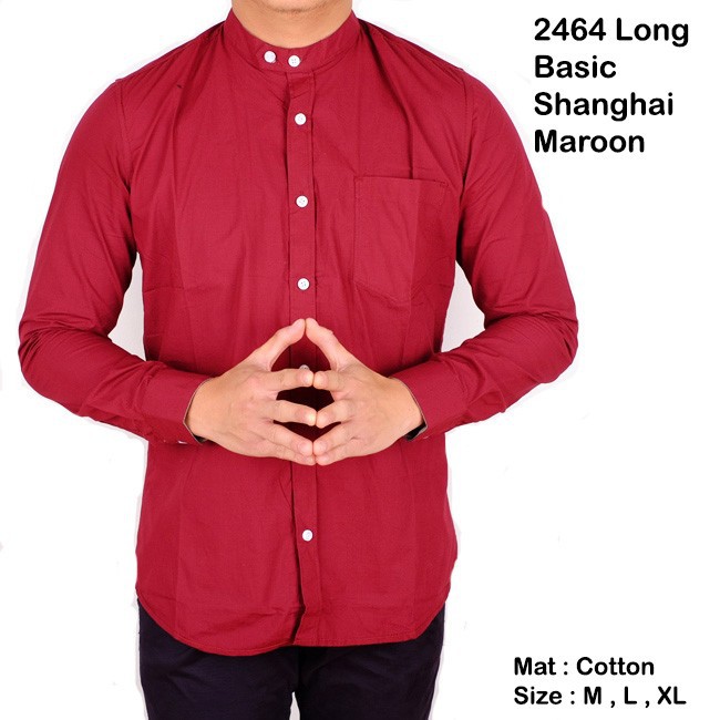 Kemeja pria lengan panjang polos / baju cowok panjang slimfit / baju pria lengan panjang polos