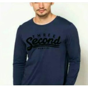 Tshirt Three Second, Baju Kaos Distro Pria Lengan Panjang 3 Second