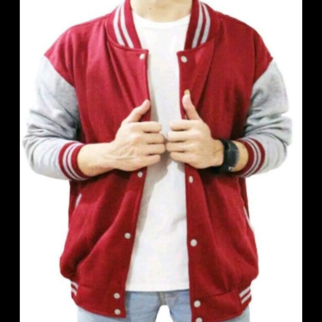 Jaket Baseball Polos Pria/Wanita ( Varsity Jacket )