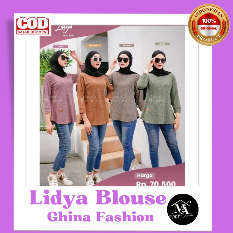 lidya bluse _ ghina fashion blouse kerja blouse santai wanita terbaru 2022
