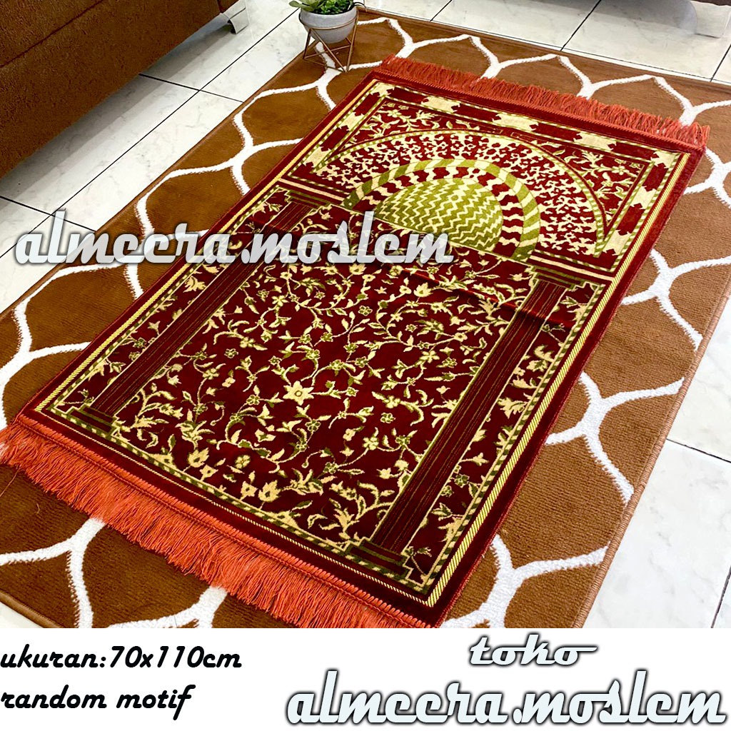 Sajadah Turki Dewasa Exclusive /ukuran 70cm x 110cm/Sajadah Tebal Sajadah Halus Sajadah Lembut Original/Perlengkapan Shalat/Pakaian Muslim/Sejadah Turki Dewasa/ Sajadah Impor Turki