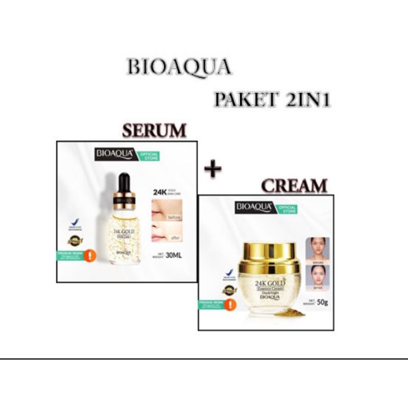 PAKET PEMUTIH WAJAH 2 IN 1- BIOAQUA ESSENCE CREAM  & SERUM