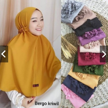 Jilbab Bergo Maryam Tali Kriwil/Bergo aulia