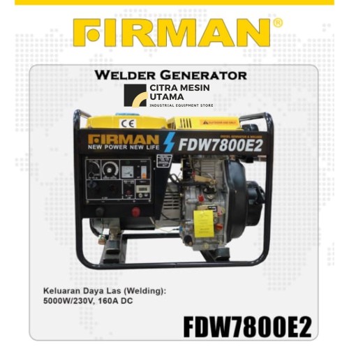 Genset Diesel Welder 2000 Watt Firman FDW 7800 E2 Genset Untuk Las