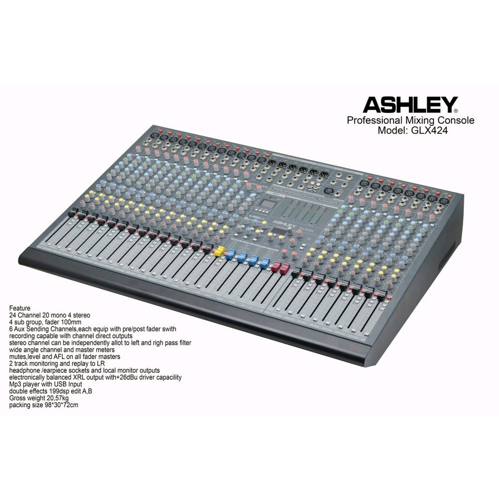 Mixer Ashley 24 Channel Glx424 original garansi resmi 1 tahun  Dijamin