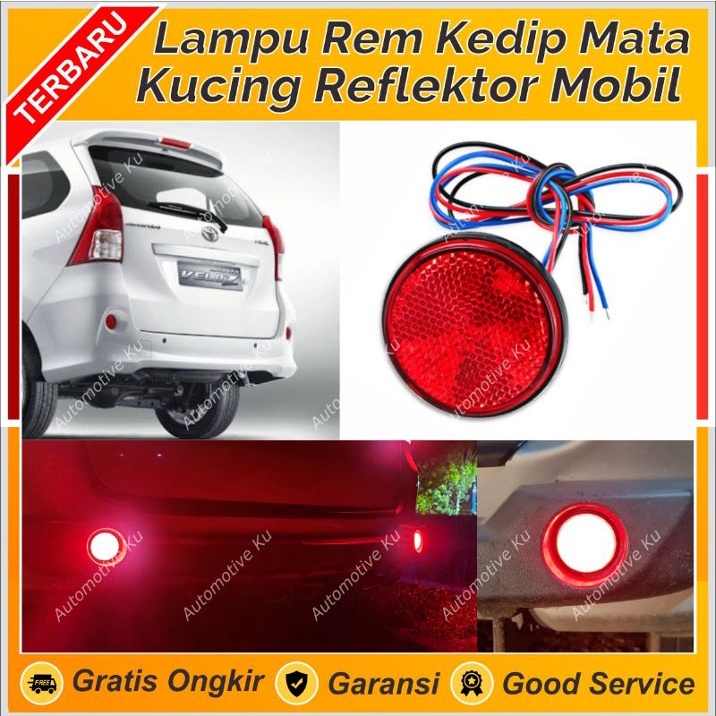 LAMPU REM KEDIP REFLEKTOR SPAKBOR BUMPER DRL MATA KUCING BULAT 2 MODE BISA KEDIP MOBIL MOTOR VARIO S