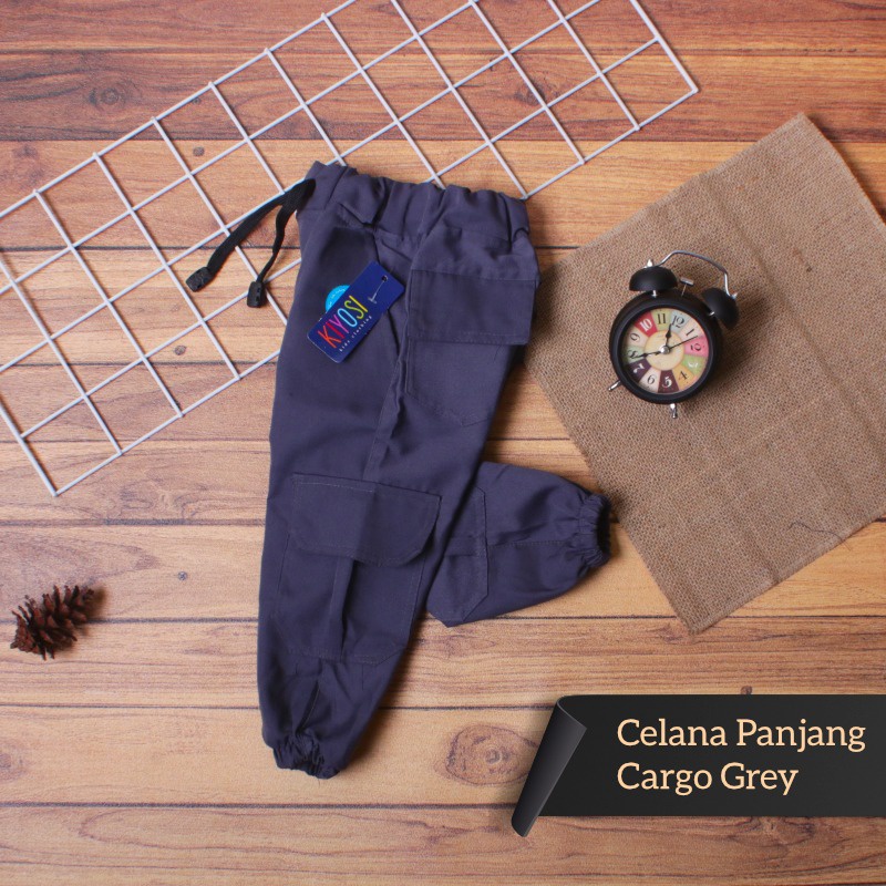 KIYOSI Celana Chinos Cargo Jogger Sirwal Anak Unisex Outdoor Polos