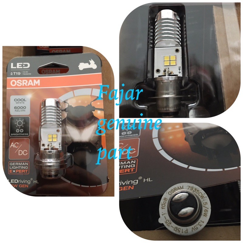 Lampu LED Osram putih T19 kaki 1 beat mio m3 vario arus AC/DC GERMAN technology-1
