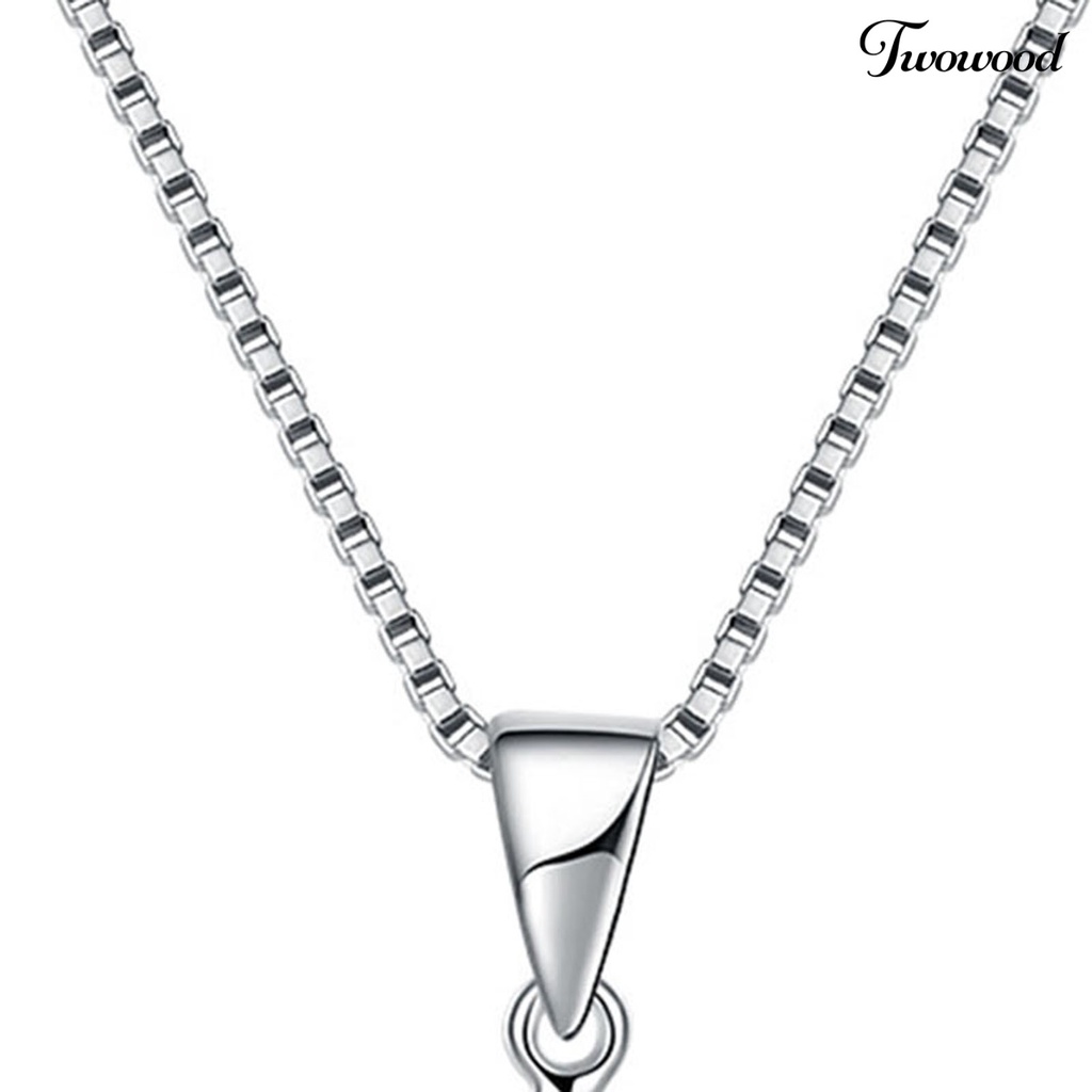 Kalung Klavikula 925 Silverhoo Model Hollow Water Drop Bunga Rumput Cubic Zirconia Untuk Kencan