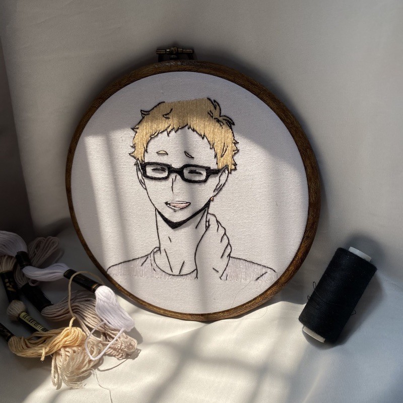 anime embroidery — tsukishima [haikyuu]