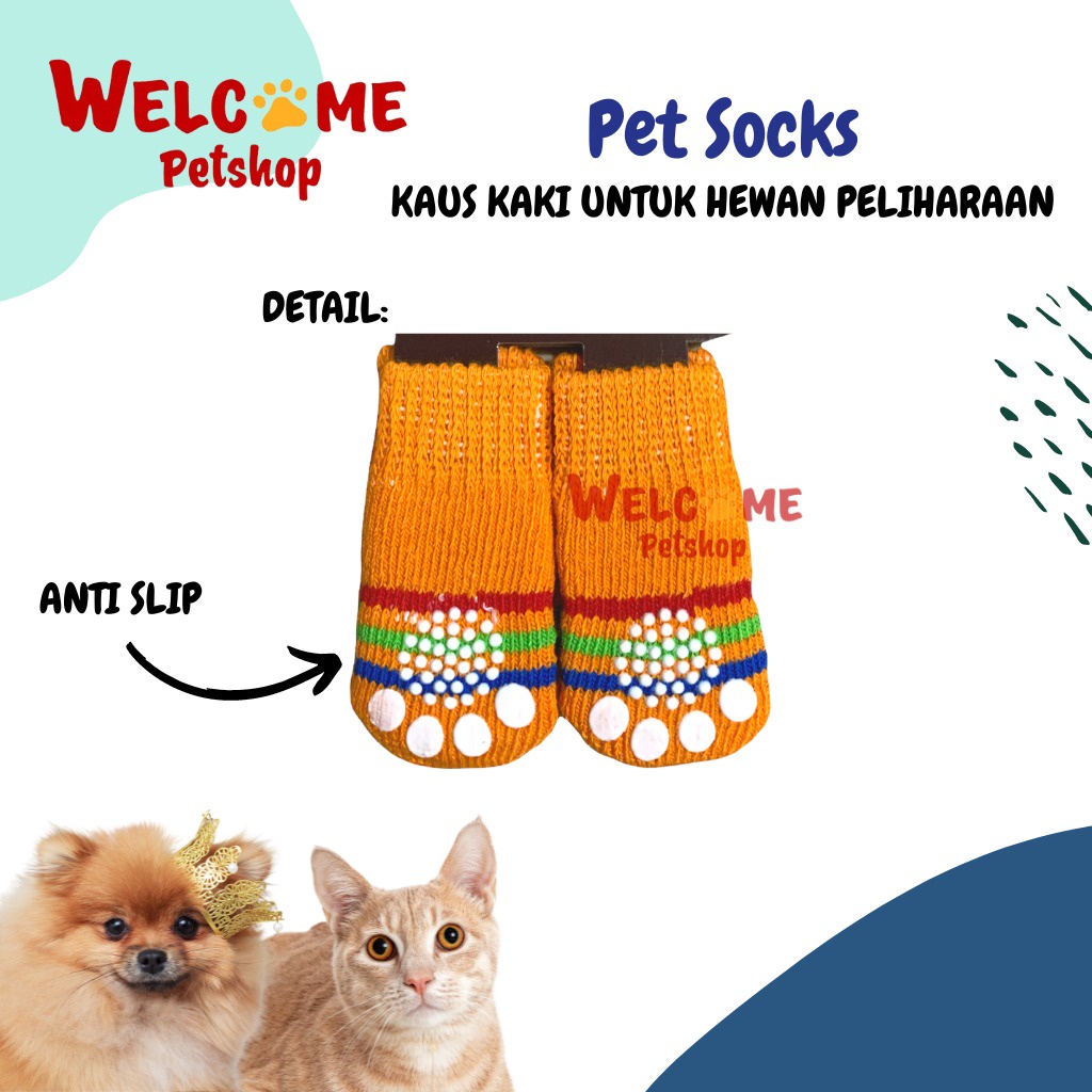 Pet Socks Size SMALL Kaos Kaki Lucu Anjing Kucing Kaus Kaki