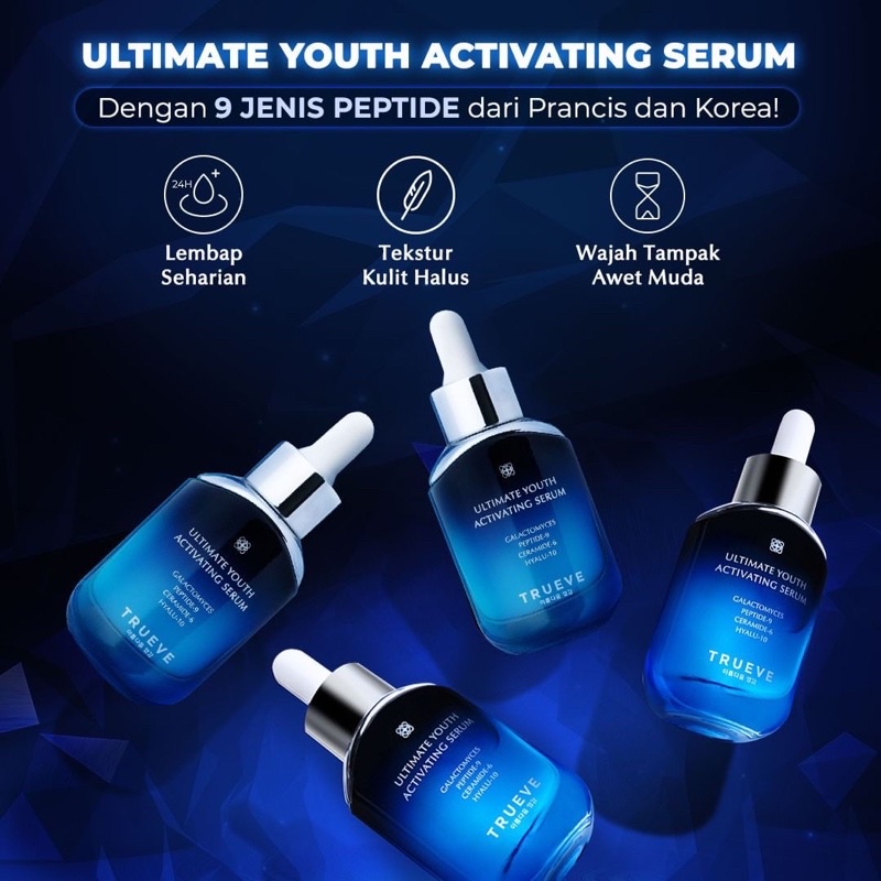 TRUEVE Ultimate Youth Activating Serum (Anti Aging Serum,Pemutih Wajah, Serum Glowing, Flek Hitam)