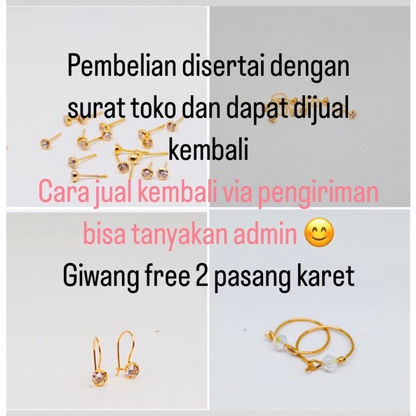 Anting Bayi Emas Asli Kadar 300 berat 0,25-/+gram (sepasang)