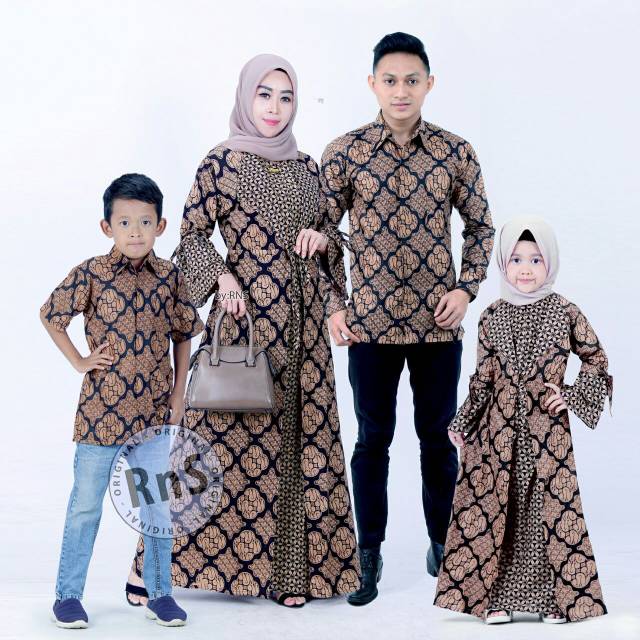 BISA COD / Best Seller Couple Gamis Kerah Jazz dan Kemeja Lengan Panjang Motif Sogan