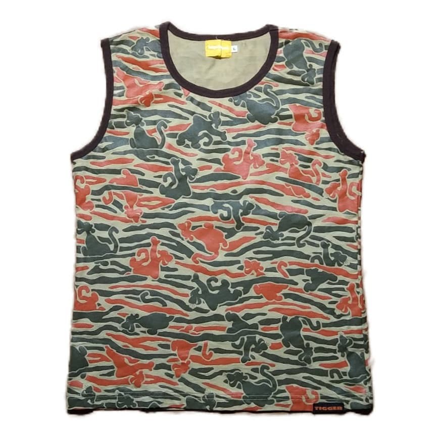 KAOS SINGLET TIGGER DISNEYLAND ORIGINAL FULL PRINT COWO CEWE