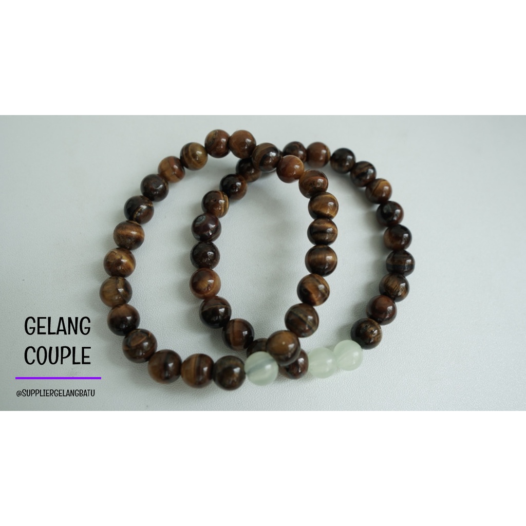 gelang batu FOSFOR TIGER EYE pasangan distance bracelet couple akik