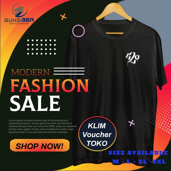 T-Shirt Kaos Catton Combed 30S Baju Distro Logo 420 New SKBR002